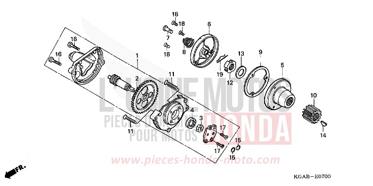 OIL PUMP for CG125 TITAN ES FORCE SILVER METALLIC (NH411) from 2004